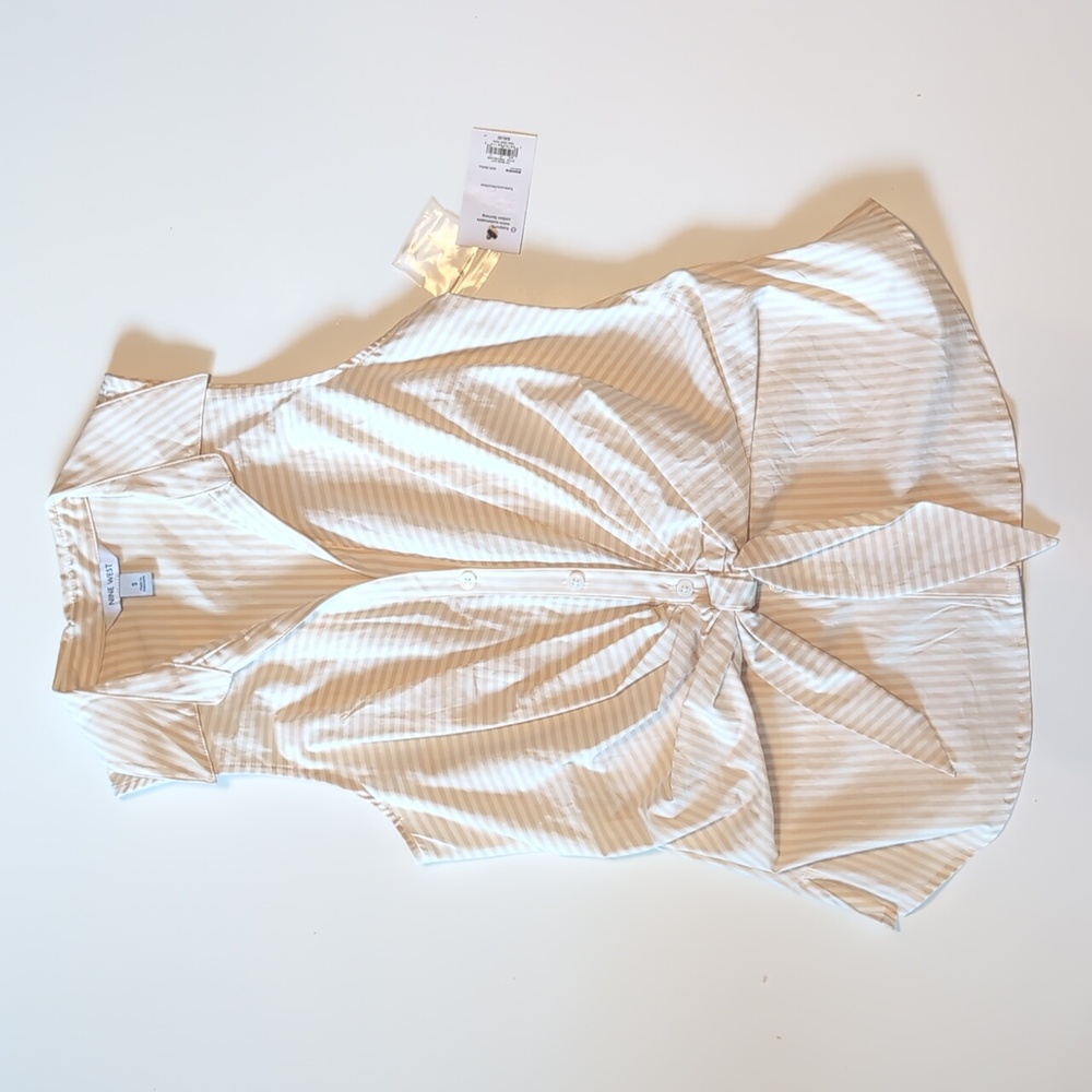 NINE WEST - WOMENS - SMALL - TANK - BEIGE STRIPE - NWT